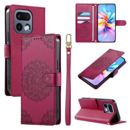 Totem Embossed Magnetic Closure Vegan Leather Phone Case with Strap, For Realme 16T 5G, For Realme C100 4G, For Realme C85 / 15X / C83 5G, For Realme 16 5G, For Realme 16 Pro+ 5G, For Realme 16 Pro 5G, For Realme C85 Pro 4G, For Realme 15T 5G          ...