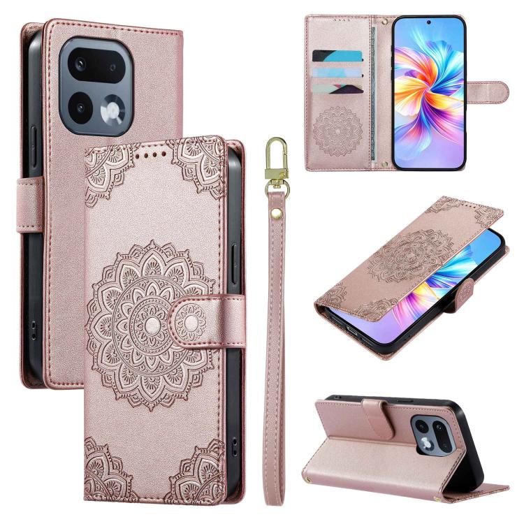 Totem Embossed Magnetic Closure Vegan Leather Phone Case with Strap, For Realme 16T 5G, For Realme C100 4G, For Realme C85 / 15X / C83 5G, For Realme 16 5G, For Realme 16 Pro+ 5G, For Realme 16 Pro 5G, For Realme C85 Pro 4G, For Realme 15T 5G          ...