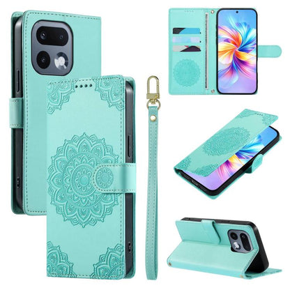 Totem Embossed Magnetic Closure Vegan Leather Phone Case with Strap, For Realme 16T 5G, For Realme C100 4G, For Realme C85 / 15X / C83 5G, For Realme 16 5G, For Realme 16 Pro+ 5G, For Realme 16 Pro 5G, For Realme C85 Pro 4G, For Realme 15T 5G          ...