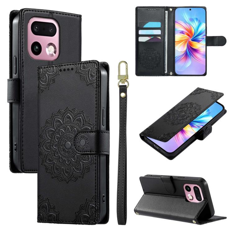 Totem Embossed Magnetic Closure Vegan Leather Phone Case with Strap, For Realme 16T 5G, For Realme C100 4G, For Realme C85 / 15X / C83 5G, For Realme 16 5G, For Realme 16 Pro+ 5G, For Realme 16 Pro 5G, For Realme C85 Pro 4G, For Realme 15T 5G          ...