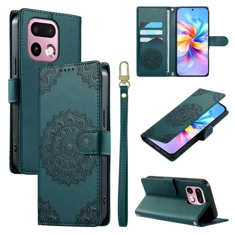 Totem Embossed Magnetic Closure Vegan Leather Phone Case with Strap, For Realme 16T 5G, For Realme C100 4G, For Realme C85 / 15X / C83 5G, For Realme 16 5G, For Realme 16 Pro+ 5G, For Realme 16 Pro 5G, For Realme C85 Pro 4G, For Realme 15T 5G          ...