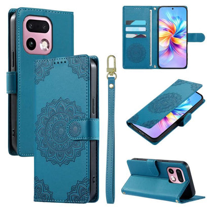 Totem Embossed Magnetic Closure Vegan Leather Phone Case with Strap, For Realme 16T 5G, For Realme C100 4G, For Realme C85 / 15X / C83 5G, For Realme 16 5G, For Realme 16 Pro+ 5G, For Realme 16 Pro 5G, For Realme C85 Pro 4G, For Realme 15T 5G          ...