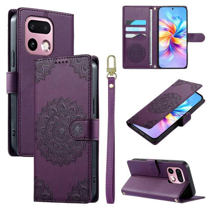 Totem Embossed Magnetic Closure Vegan Leather Phone Case with Strap, For Realme 16T 5G, For Realme C100 4G, For Realme C85 / 15X / C83 5G, For Realme 16 5G, For Realme 16 Pro+ 5G, For Realme 16 Pro 5G, For Realme C85 Pro 4G, For Realme 15T 5G          ...
