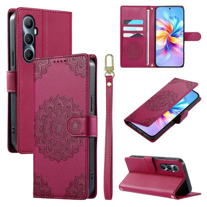 Totem Embossed Magnetic Closure Vegan Leather Phone Case with Strap, For Realme 11 Pro / 11 Pro+, For Realme C65 4G, For Realme C55 4G / Narzo N55 4G