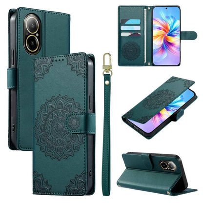 Totem Embossed Magnetic Closure Vegan Leather Phone Case with Strap, For Realme C75 4G / 14X 5G, For Realme C63 4G / Narzo N63 4G, For Realme 13+, For Realme 12+ / 12 4G / 13 4G, For Realme 13 Pro / 13 Pro+, For Realme 12 5G / 12X 5G / C65 5G          ...