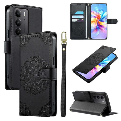 Totem Embossed Magnetic Closure Vegan Leather Phone Case with Strap, For Realme C75 4G / 14X 5G, For Realme C63 4G / Narzo N63 4G, For Realme 13+, For Realme 12+ / 12 4G / 13 4G, For Realme 13 Pro / 13 Pro+, For Realme 12 5G / 12X 5G / C65 5G          ...