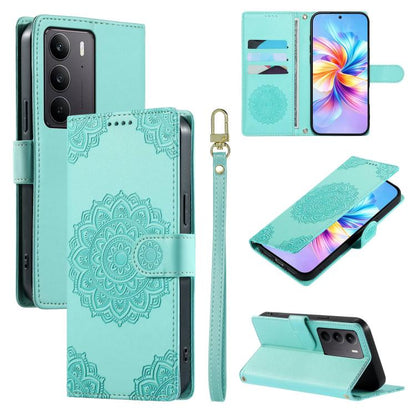 Totem Embossed Magnetic Closure Vegan Leather Phone Case with Strap, For Realme C75 4G / 14X 5G, For Realme C63 4G / Narzo N63 4G, For Realme 13+, For Realme 12+ / 12 4G / 13 4G, For Realme 13 Pro / 13 Pro+, For Realme 12 5G / 12X 5G / C65 5G          ...