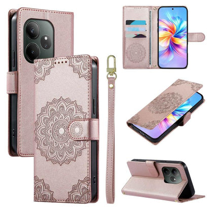 Totem Embossed Magnetic Closure Vegan Leather Phone Case with Strap, For Realme C75 4G / 14X 5G, For Realme C63 4G / Narzo N63 4G, For Realme 13+, For Realme 12+ / 12 4G / 13 4G, For Realme 13 Pro / 13 Pro+, For Realme 12 5G / 12X 5G / C65 5G          ...
