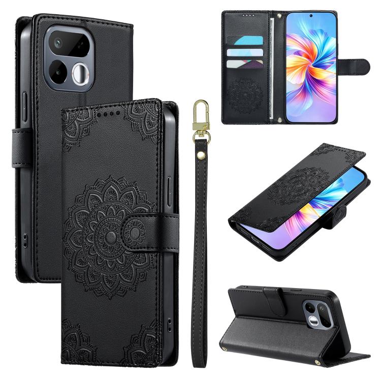 Totem Embossed Magnetic Closure Vegan Leather Phone Case with Strap, For Realme 16T 5G, For Realme C100 4G, For Realme C85 / 15X / C83 5G, For Realme 16 5G, For Realme 16 Pro+ 5G, For Realme 16 Pro 5G, For Realme C85 Pro 4G, For Realme 15T 5G          ...