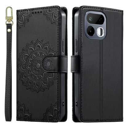 Totem Embossed Magnetic Closure Vegan Leather Phone Case with Strap, For Realme 16T 5G, For Realme C100 4G, For Realme C85 / 15X / C83 5G, For Realme 16 5G, For Realme 16 Pro+ 5G, For Realme 16 Pro 5G, For Realme C85 Pro 4G, For Realme 15T 5G          ...