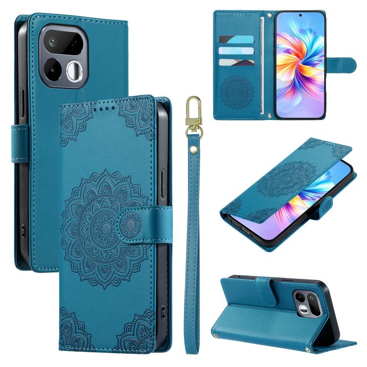 Totem Embossed Magnetic Closure Vegan Leather Phone Case with Strap, For Realme 16T 5G, For Realme C100 4G, For Realme C85 / 15X / C83 5G, For Realme 16 5G, For Realme 16 Pro+ 5G, For Realme 16 Pro 5G, For Realme C85 Pro 4G, For Realme 15T 5G          ...
