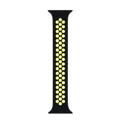 Elastic Silicone Watchband For Apple Watch Series 6 & SE & 5 & 4 40mm / 3 & 2 & 1 38mm, 135mm (Black Yellow), 135mm (Black Grey), 150mm (Red Black)
