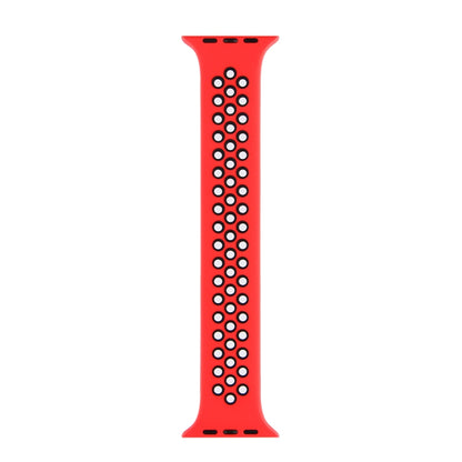 Elastic Silicone Watchband For Apple Watch Series 6 & SE & 5 & 4 44mm / 3 & 2 & 1 42mm, 150mm (Red Black), 160mm (White Black)