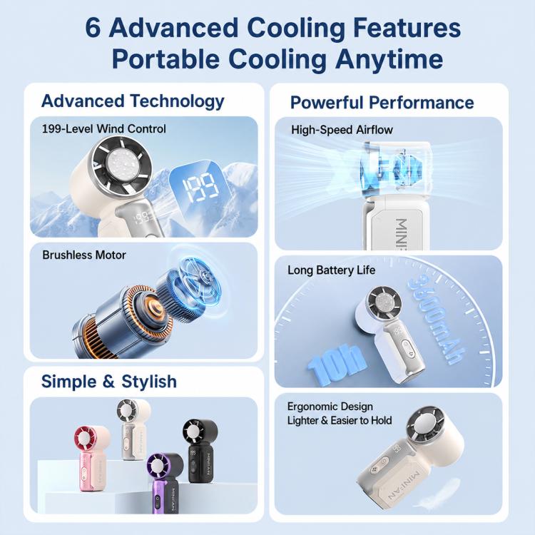 K813 Mini High Speed ??Cooling Fan with Digital Display