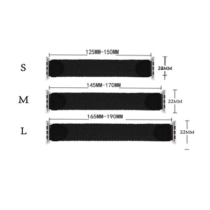 Nylon + Leather Braided Watchband For Apple Watch Series 6 & SE & 5 & 4 44mm / 3 & 2 & 1 42mm, S, M, L