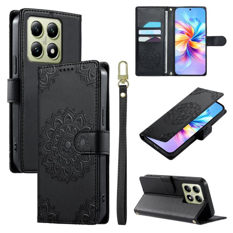 Totem Embossed Magnetic Closure Vegan Leather Phone Case with Strap, For Xiaomi Poco M7 4G 171mm, For Xiaomi 15T Pro 5G, For Xiaomi 15T 5G, For Xiaomi Poco F7 / Redmi Turbo 4 Pro, For Xiaomi 15 Ultra, For Xiaomi Poco X7 Pro / Redmi Turbo 4             ...