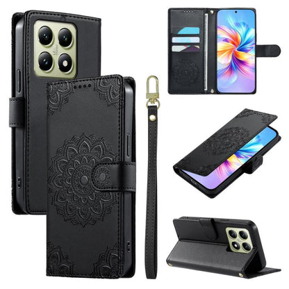 Totem Embossed Magnetic Closure Vegan Leather Phone Case with Strap, For Xiaomi Poco M7 4G 171mm, For Xiaomi 15T Pro 5G, For Xiaomi 15T 5G, For Xiaomi Poco F7 / Redmi Turbo 4 Pro, For Xiaomi 15 Ultra, For Xiaomi Poco X7 Pro / Redmi Turbo 4             ...