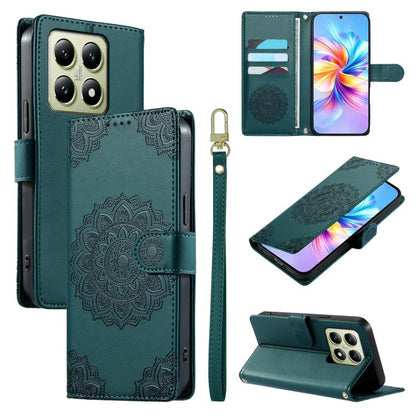 Totem Embossed Magnetic Closure Vegan Leather Phone Case with Strap, For Xiaomi Poco M7 4G 171mm, For Xiaomi 15T Pro 5G, For Xiaomi 15T 5G, For Xiaomi Poco F7 / Redmi Turbo 4 Pro, For Xiaomi 15 Ultra, For Xiaomi Poco X7 Pro / Redmi Turbo 4             ...