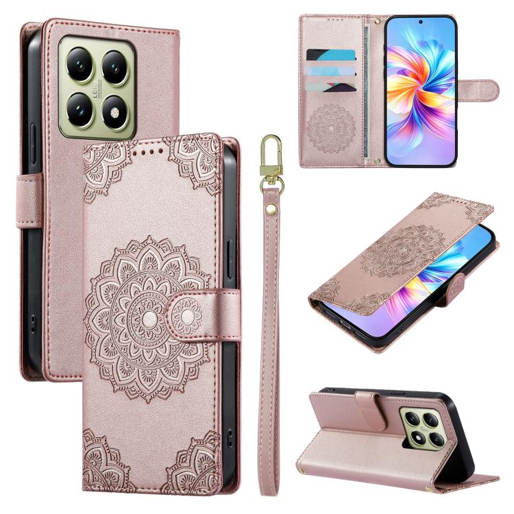 Totem Embossed Magnetic Closure Vegan Leather Phone Case with Strap, For Xiaomi Poco M7 4G 171mm, For Xiaomi 15T Pro 5G, For Xiaomi 15T 5G, For Xiaomi Poco F7 / Redmi Turbo 4 Pro, For Xiaomi 15 Ultra, For Xiaomi Poco X7 Pro / Redmi Turbo 4             ...
