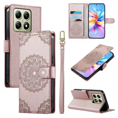 Totem Embossed Magnetic Closure Vegan Leather Phone Case with Strap, For Xiaomi Poco M7 4G 171mm, For Xiaomi 15T Pro 5G, For Xiaomi 15T 5G, For Xiaomi Poco F7 / Redmi Turbo 4 Pro, For Xiaomi 15 Ultra, For Xiaomi Poco X7 Pro / Redmi Turbo 4             ...