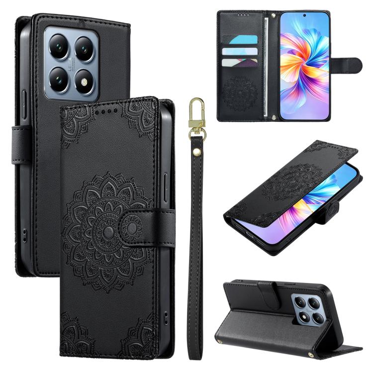 Totem Embossed Magnetic Closure Vegan Leather Phone Case with Strap, For Xiaomi Poco M7 4G 171mm, For Xiaomi 15T Pro 5G, For Xiaomi 15T 5G, For Xiaomi Poco F7 / Redmi Turbo 4 Pro, For Xiaomi 15 Ultra, For Xiaomi Poco X7 Pro / Redmi Turbo 4             ...