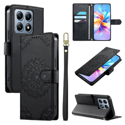 Totem Embossed Magnetic Closure Vegan Leather Phone Case with Strap, For Xiaomi Poco M7 4G 171mm, For Xiaomi 15T Pro 5G, For Xiaomi 15T 5G, For Xiaomi Poco F7 / Redmi Turbo 4 Pro, For Xiaomi 15 Ultra, For Xiaomi Poco X7 Pro / Redmi Turbo 4             ...