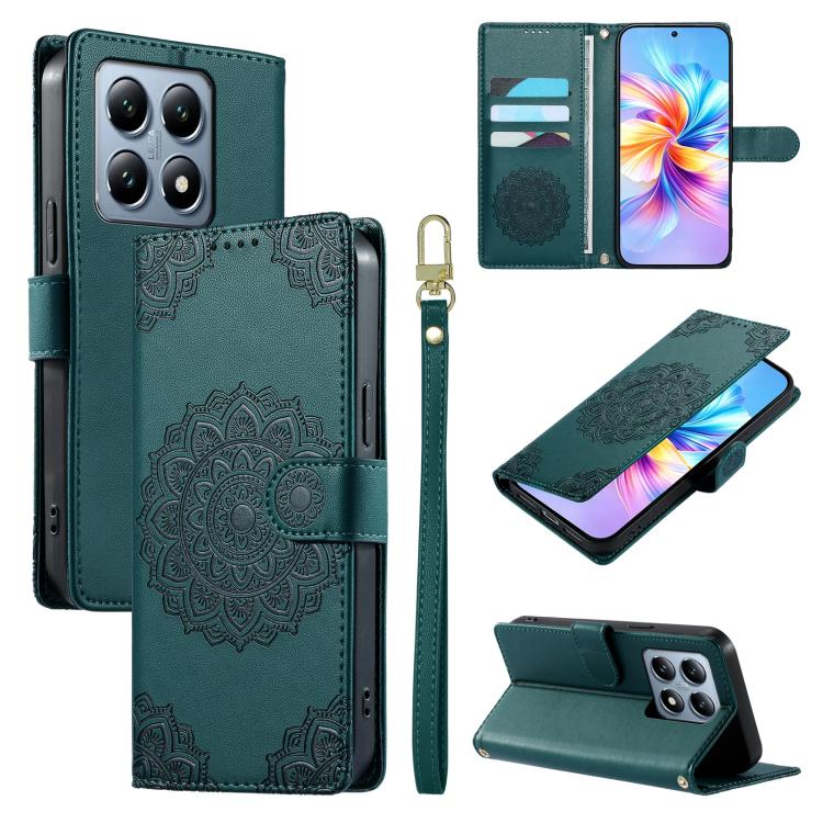 Totem Embossed Magnetic Closure Vegan Leather Phone Case with Strap, For Xiaomi Poco M7 4G 171mm, For Xiaomi 15T Pro 5G, For Xiaomi 15T 5G, For Xiaomi Poco F7 / Redmi Turbo 4 Pro, For Xiaomi 15 Ultra, For Xiaomi Poco X7 Pro / Redmi Turbo 4             ...