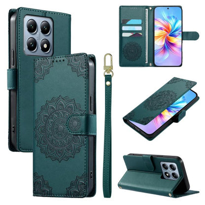 Totem Embossed Magnetic Closure Vegan Leather Phone Case with Strap, For Xiaomi Poco M7 4G 171mm, For Xiaomi 15T Pro 5G, For Xiaomi 15T 5G, For Xiaomi Poco F7 / Redmi Turbo 4 Pro, For Xiaomi 15 Ultra, For Xiaomi Poco X7 Pro / Redmi Turbo 4             ...