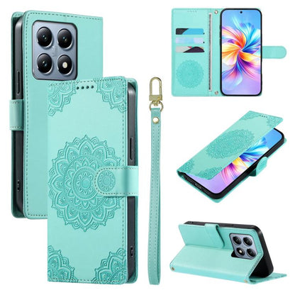 Totem Embossed Magnetic Closure Vegan Leather Phone Case with Strap, For Xiaomi Poco M7 4G 171mm, For Xiaomi 15T Pro 5G, For Xiaomi 15T 5G, For Xiaomi Poco F7 / Redmi Turbo 4 Pro, For Xiaomi 15 Ultra, For Xiaomi Poco X7 Pro / Redmi Turbo 4             ...
