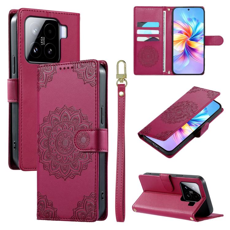 Totem Embossed Magnetic Closure Vegan Leather Phone Case with Strap, For Xiaomi Poco M7 4G 171mm, For Xiaomi 15T Pro 5G, For Xiaomi 15T 5G, For Xiaomi Poco F7 / Redmi Turbo 4 Pro, For Xiaomi 15 Ultra, For Xiaomi Poco X7 Pro / Redmi Turbo 4             ...