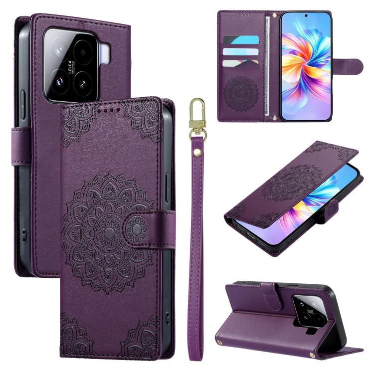 Totem Embossed Magnetic Closure Vegan Leather Phone Case with Strap, For Xiaomi Poco M7 4G 171mm, For Xiaomi 15T Pro 5G, For Xiaomi 15T 5G, For Xiaomi Poco F7 / Redmi Turbo 4 Pro, For Xiaomi 15 Ultra, For Xiaomi Poco X7 Pro / Redmi Turbo 4             ...