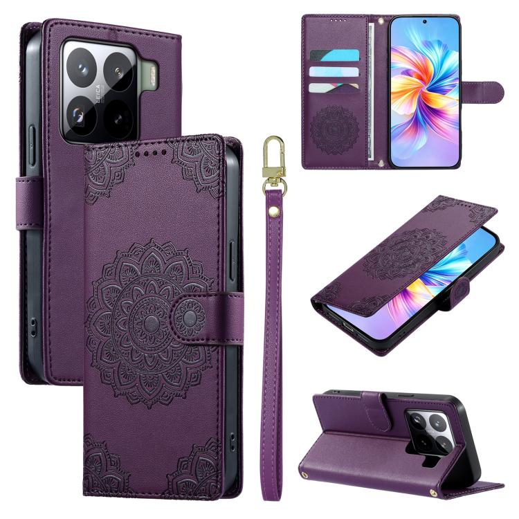 Totem Embossed Magnetic Closure Vegan Leather Phone Case with Strap, For Xiaomi Poco M7 4G 171mm, For Xiaomi 15T Pro 5G, For Xiaomi 15T 5G, For Xiaomi Poco F7 / Redmi Turbo 4 Pro, For Xiaomi 15 Ultra, For Xiaomi Poco X7 Pro / Redmi Turbo 4             ...