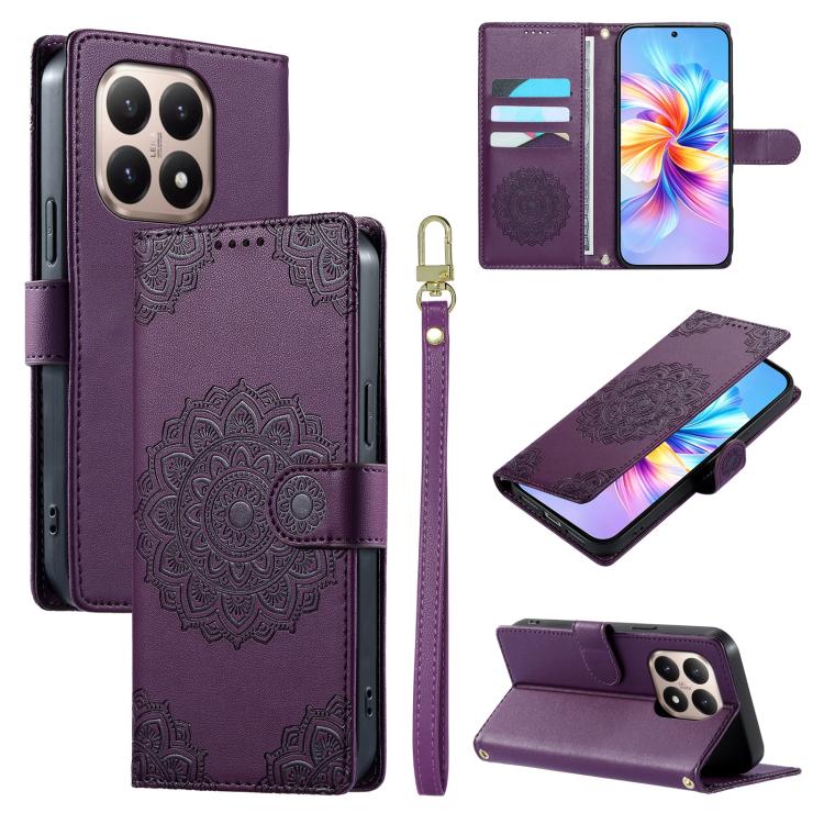 Totem Embossed Magnetic Closure Vegan Leather Phone Case with Strap, For Xiaomi Poco M7 4G 171mm, For Xiaomi 15T Pro 5G, For Xiaomi 15T 5G, For Xiaomi Poco F7 / Redmi Turbo 4 Pro, For Xiaomi 15 Ultra, For Xiaomi Poco X7 Pro / Redmi Turbo 4             ...