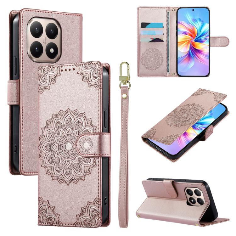 Totem Embossed Magnetic Closure Vegan Leather Phone Case with Strap, For Xiaomi Poco M7 4G 171mm, For Xiaomi 15T Pro 5G, For Xiaomi 15T 5G, For Xiaomi Poco F7 / Redmi Turbo 4 Pro, For Xiaomi 15 Ultra, For Xiaomi Poco X7 Pro / Redmi Turbo 4             ...