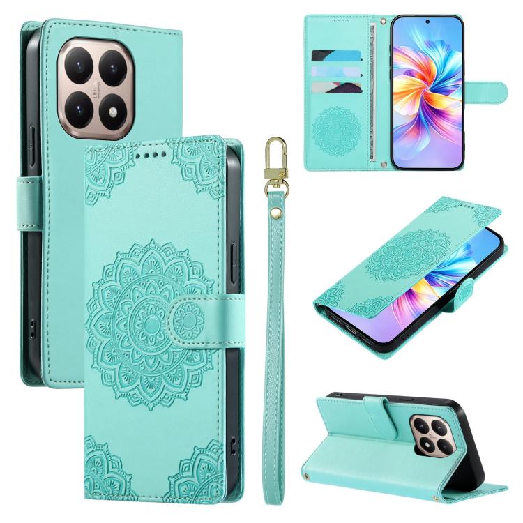 Totem Embossed Magnetic Closure Vegan Leather Phone Case with Strap, For Xiaomi Poco M7 4G 171mm, For Xiaomi 15T Pro 5G, For Xiaomi 15T 5G, For Xiaomi Poco F7 / Redmi Turbo 4 Pro, For Xiaomi 15 Ultra, For Xiaomi Poco X7 Pro / Redmi Turbo 4             ...