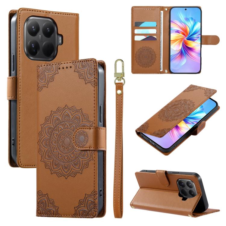 Totem Embossed Magnetic Closure Vegan Leather Phone Case with Strap, For Xiaomi Poco M7 4G 171mm, For Xiaomi 15T Pro 5G, For Xiaomi 15T 5G, For Xiaomi Poco F7 / Redmi Turbo 4 Pro, For Xiaomi 15 Ultra, For Xiaomi Poco X7 Pro / Redmi Turbo 4             ...
