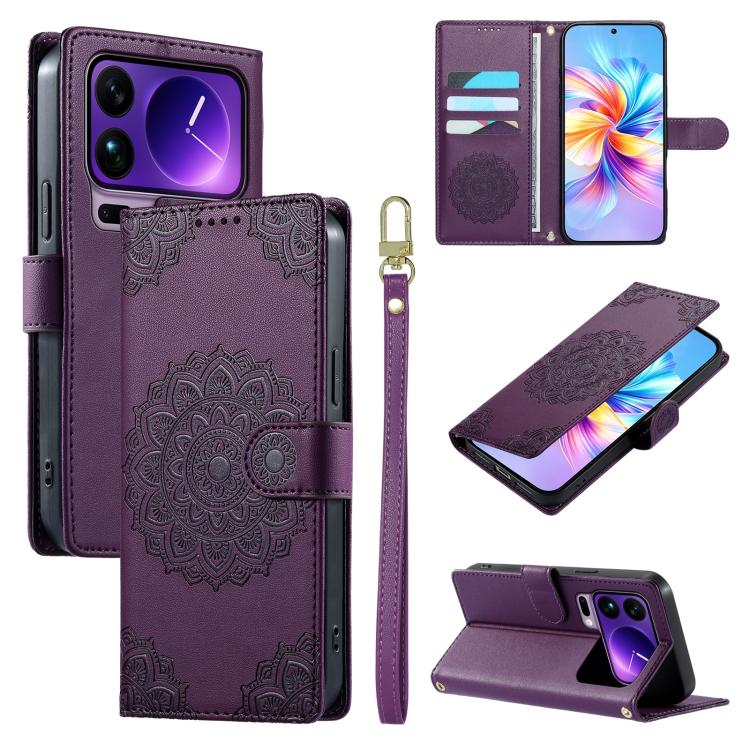 Totem Embossed Magnetic Closure Vegan Leather Phone Case with Strap, For Xiaomi 17 Max, For Xiaomi 17T Pro 5G, For Xiaomi 17T 5G, For Xiaomi Poco X8 Pro Max / Redmi Turbo 5 Max, For Xiaomi Poco X8 Pro 5G / Redmi Turbo 5 5G, For Xiaomi 17 Ultra         ...