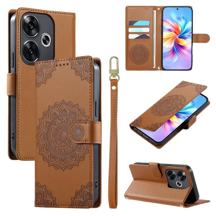 Totem Embossed Magnetic Closure Vegan Leather Phone Case with Strap, For Xiaomi Poco M7 4G 171mm, For Xiaomi 15T Pro 5G, For Xiaomi 15T 5G, For Xiaomi Poco F7 / Redmi Turbo 4 Pro, For Xiaomi 15 Ultra, For Xiaomi Poco X7 Pro / Redmi Turbo 4             ...