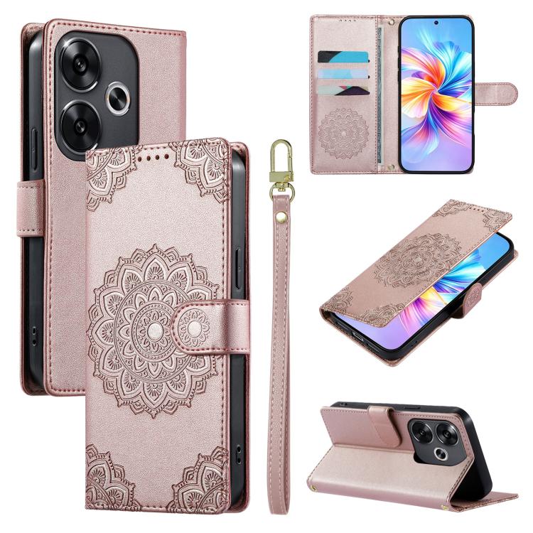 Totem Embossed Magnetic Closure Vegan Leather Phone Case with Strap, For Xiaomi Poco M7 4G 171mm, For Xiaomi 15T Pro 5G, For Xiaomi 15T 5G, For Xiaomi Poco F7 / Redmi Turbo 4 Pro, For Xiaomi 15 Ultra, For Xiaomi Poco X7 Pro / Redmi Turbo 4             ...