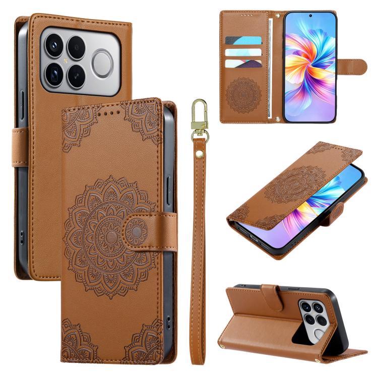Totem Embossed Magnetic Closure Vegan Leather Phone Case with Strap, For Xiaomi 17 Max, For Xiaomi 17T Pro 5G, For Xiaomi 17T 5G, For Xiaomi Poco X8 Pro Max / Redmi Turbo 5 Max, For Xiaomi Poco X8 Pro 5G / Redmi Turbo 5 5G, For Xiaomi 17 Ultra         ...