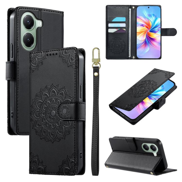 Totem Embossed Magnetic Closure Vegan Leather Phone Case with Strap, For Xiaomi Poco M7 4G 171mm, For Xiaomi 15T Pro 5G, For Xiaomi 15T 5G, For Xiaomi Poco F7 / Redmi Turbo 4 Pro, For Xiaomi 15 Ultra, For Xiaomi Poco X7 Pro / Redmi Turbo 4             ...