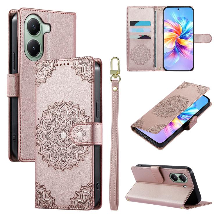 Totem Embossed Magnetic Closure Vegan Leather Phone Case with Strap, For Xiaomi Poco M7 4G 171mm, For Xiaomi 15T Pro 5G, For Xiaomi 15T 5G, For Xiaomi Poco F7 / Redmi Turbo 4 Pro, For Xiaomi 15 Ultra, For Xiaomi Poco X7 Pro / Redmi Turbo 4             ...
