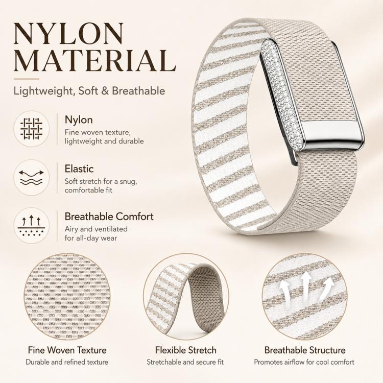 Full Diamond Style Elastic Nylon Watch Band, For WHOOP 5.0 Regular