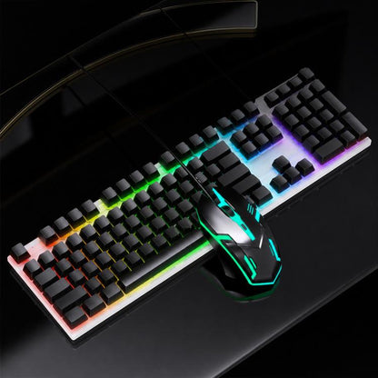 SHIPADOO D500 Colorful Illuminated Wired Keyboard Mouse Set