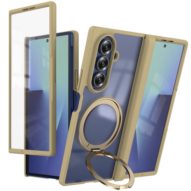 Hinge 360 Rotation Magnetic Ring Holder Integrated Film Phone Case, For  Galaxy Z Fold8 5G, For Galaxy Z Fold8 Ultra 5G, For Galaxy Z Fold7 5G