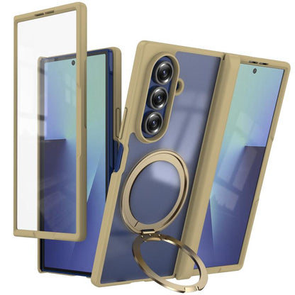 Hinge 360 Rotation Magnetic Ring Holder Integrated Film Phone Case, For  Galaxy Z Fold8 5G, For Galaxy Z Fold8 Ultra 5G, For Galaxy Z Fold7 5G