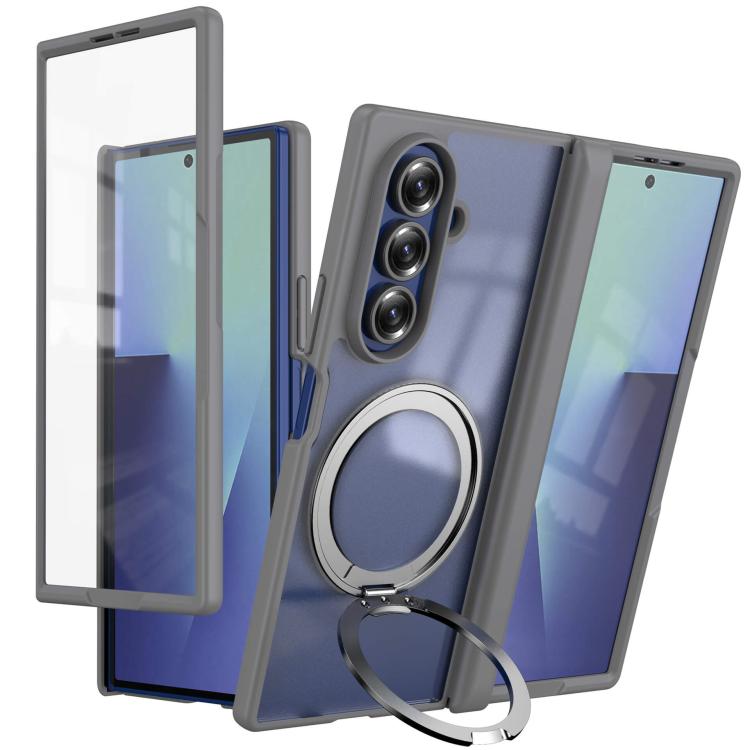 Hinge 360 Rotation Magnetic Ring Holder Integrated Film Phone Case, For  Galaxy Z Fold8 5G, For Galaxy Z Fold8 Ultra 5G, For Galaxy Z Fold7 5G