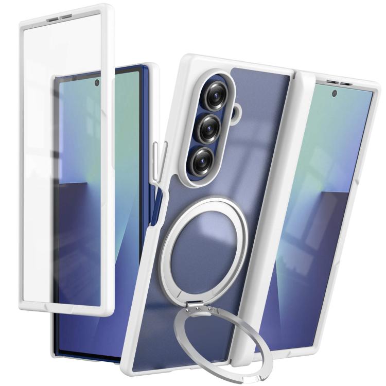 Hinge 360 Rotation Magnetic Ring Holder Integrated Film Phone Case, For  Galaxy Z Fold8 5G, For Galaxy Z Fold8 Ultra 5G, For Galaxy Z Fold7 5G