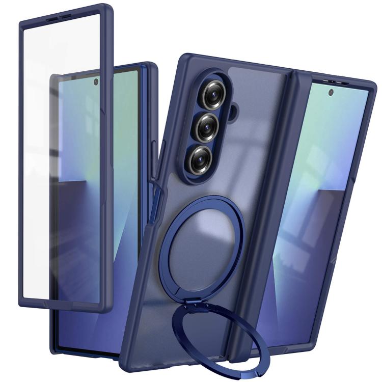 Hinge 360 Rotation Magnetic Ring Holder Integrated Film Phone Case, For  Galaxy Z Fold8 5G, For Galaxy Z Fold8 Ultra 5G, For Galaxy Z Fold7 5G