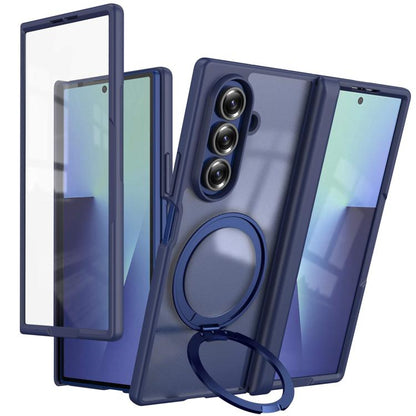 Hinge 360 Rotation Magnetic Ring Holder Integrated Film Phone Case, For  Galaxy Z Fold8 5G, For Galaxy Z Fold8 Ultra 5G, For Galaxy Z Fold7 5G